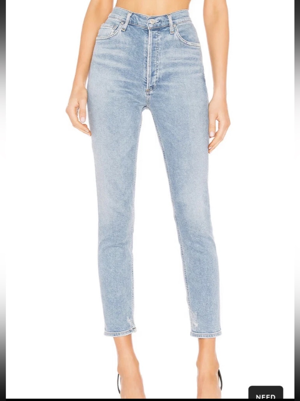Agolde Nico High Rise Slim Fit Jean in Embark Light Wash Sz 32 Button Fly
